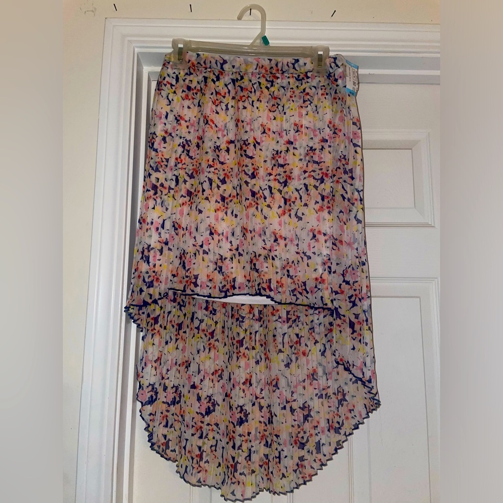 Flower pleated High low Shirt